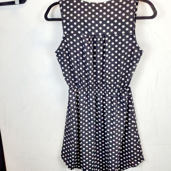 Monteu Navy Polka Dot Dress with pockets - Picture 5 of 6
